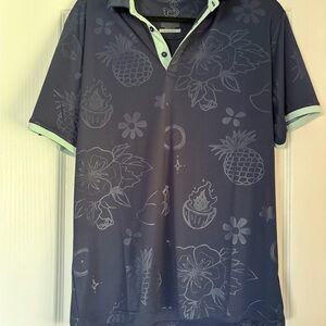 Swannies Golf Men's Polo Shirt - Navy with Mint Accents